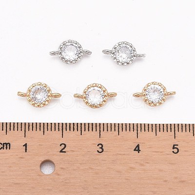 Flower Brass Micro Pave Cubic Zirconia Links X-ZIRC-L054-09-NR-1