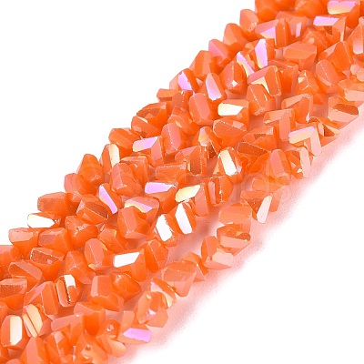 Electroplate Opaque Glass Beads Strands EGLA-Q139-01A-C08-1