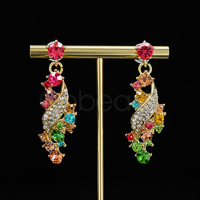 Twist Zinc Alloy Rhinestone & Glass Pendant Necklaces & Stud Dangle Earrings Sets FS-WGA0BF7-02-1