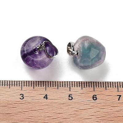 Natural  Fluorite Teacher Apple Charms G-Z022-02A-P-1