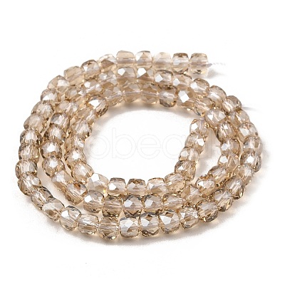 Electroplate Transparent Glass Beads Strands GLAA-C029-03A-08-1