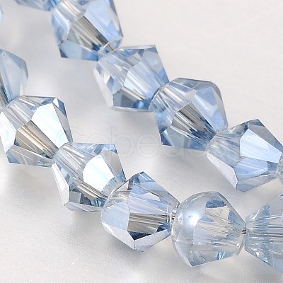 Electroplate Faceted Bicone Glass Beads Strands EGLA-P017-4mm-13-1