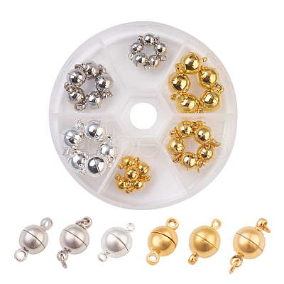 Brass Magnetic Clasps with Loops KK-JP0010-08-1