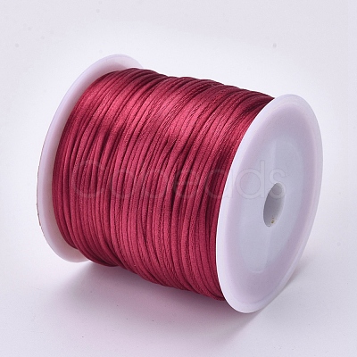 Round Nylon Satin Rattail Cord NWIR-WH0009-15A-04-1