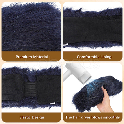 1Pc Faux Fur Fiber Yarn Warmer Headbands COHT-CY0001-01C-1