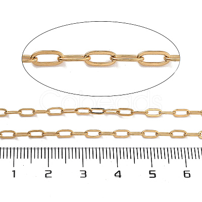 PVD Vacuum Plating 304 Stainless Steel Paperclip Chains CHS-H026-02G-01-1