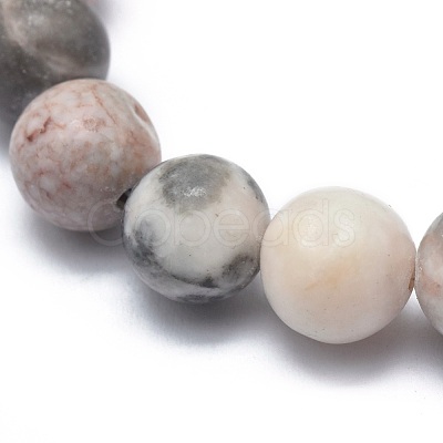 Natural Zebra Jasper Bead Stretch Bracelets BJEW-K212-C-035-1