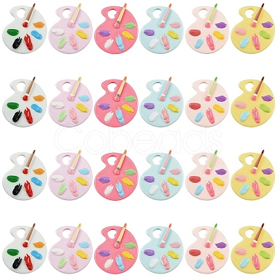 24Pcs 6 Colors Opaque Resin Pendants CRES-YW0002-74-1