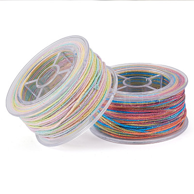 2 Rolls 2 Colors Segment Dyed Round Polyester Twisted Cords OCOR-TA0003-65C-1