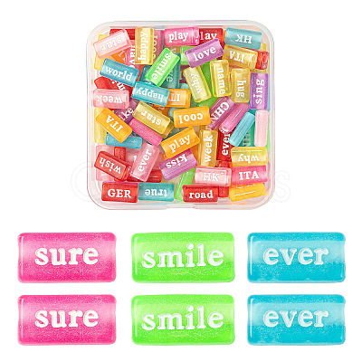 100Pcs Transparent Acrylic Beads DIY-FS0001-31-1