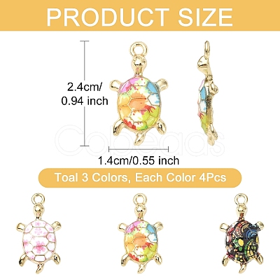 12Pcs 3 Colors Alloy Enamel Pendants ENAM-YW0005-80-1