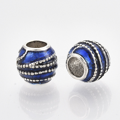 Antique Silver Plated Alloy European Beads MPDL-S067-30-1