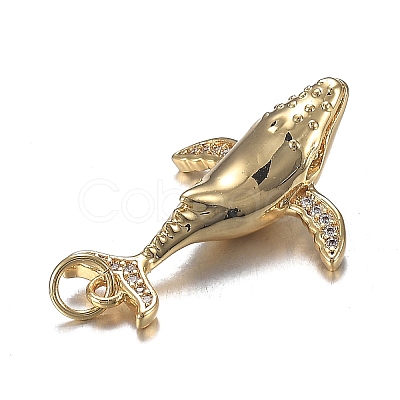Brass Micro Clear Cubic Zirconia Pendants X-ZIRC-F120-072G-1