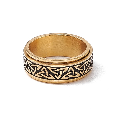 Enamel Sailor's Knot Pattern Rotating Spinner Ring RJEW-G272-01G-1