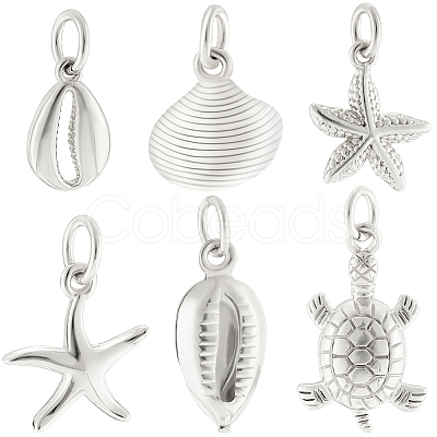 24Pcs 6 Styles Brass Pendants KK-BBC0022-75-1