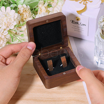 Wooden Jewelry Cufflinks Storage Magnetic Gift Case CON-WH0095-78B-1