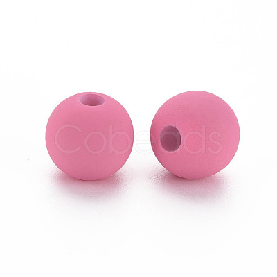 Rubberized Style Acrylic Beads MACR-T042-04A-01G-1