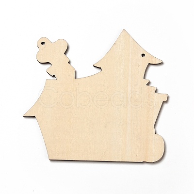 Single Face Printed Wood Big Pendants WOOD-I010-09G-1