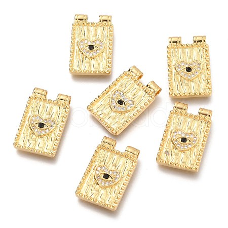 Brass Micro Pave Clear & Black Cubic Zirconia Pendants X-ZIRC-O036-54G-1