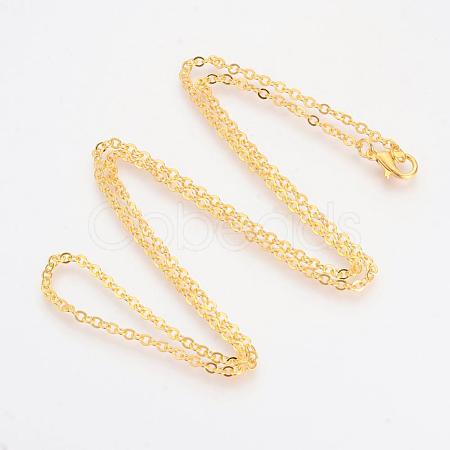 Brass Cable Chains Necklaces MAK-R019-G-1