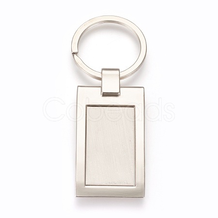 Zinc Alloy Cabochon Settings Keychain KEYC-E028-03P-1