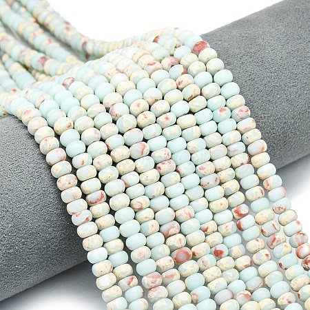 Synthetic ShouShan Stone Beads Strands G-P575-A51-6x4mm-1