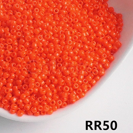 Opaque 6/0 Glass Seed Beads SEED-I013-4mm-RR50-1