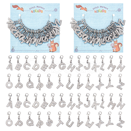 Letter A~Z Pendant Stitch Markers HJEW-AB00329-1
