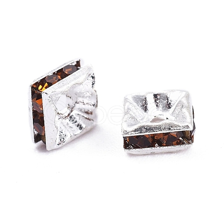 Brass Rhinestone Spacer Beads RSB072-06S-1