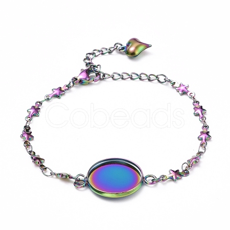 Rainbow Color 304 Stainless Steel Bracelet Making STAS-L248-008M-1