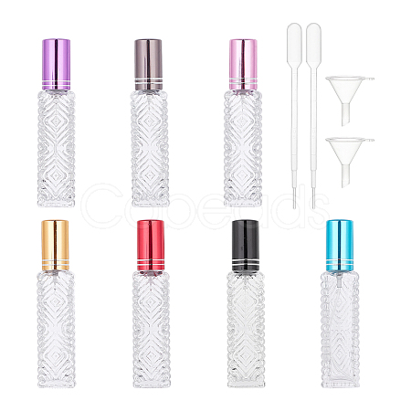 14Pcs 7 Colors Refillable Glass Plastic Spray Bottles MRMJ-BC0002-90-1
