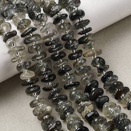 Natural Green Rutilated Quartz Beads Strands G-L649-C02-01-1