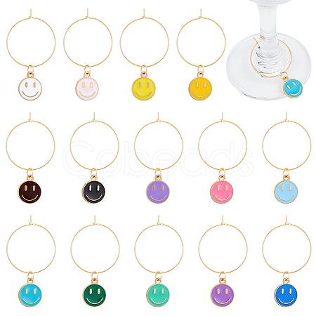 Alloy Enamel Wine Glass Charms AJEW-AB00103-1
