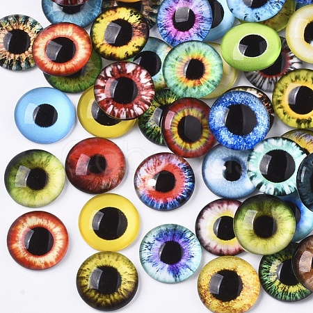 Flat Back Glass Cabochons GGLA-R023-6mm-01-1