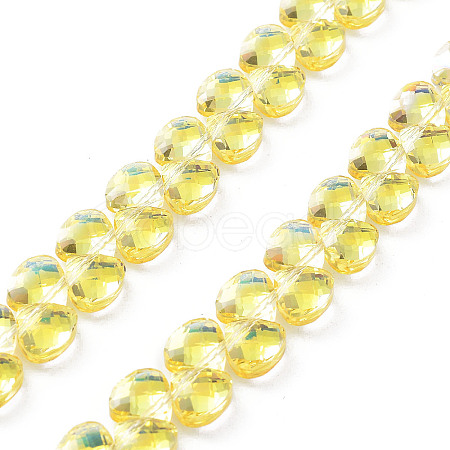 Electroplate Glass Beads Strands X-EGLA-A036-11A-FP01-1