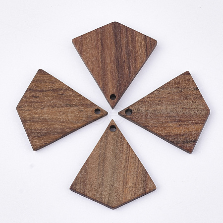 Undyed Walnut Wood Pendants WOOD-T023-07-1