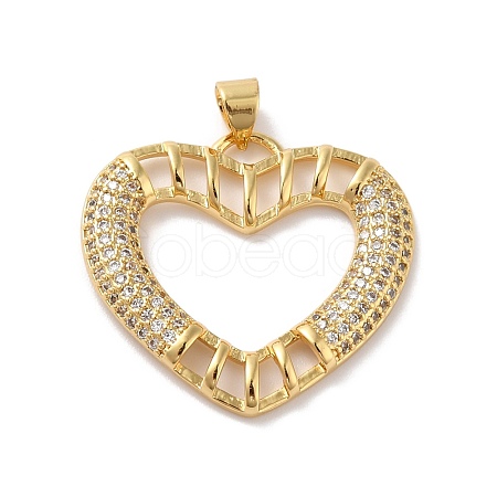 Rack Plating Brass Micro Pave Cubic Zirconia Pendants KK-E281-25G-1