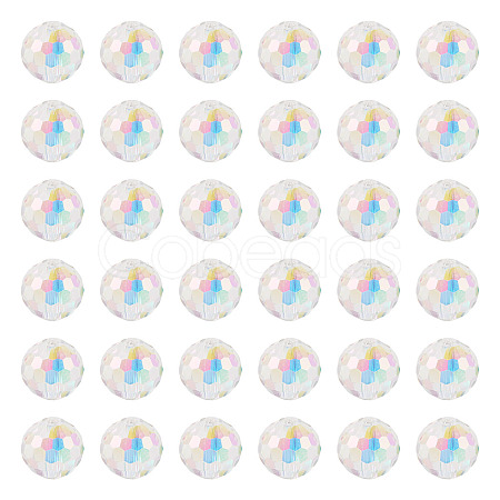 80Pcs Half Rainbow Plated Glass Beads EGLA-TA0013-04A-1