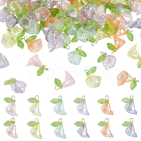 120Pcs Transparent Acrylic Pendants PALLOY-GA00026-1