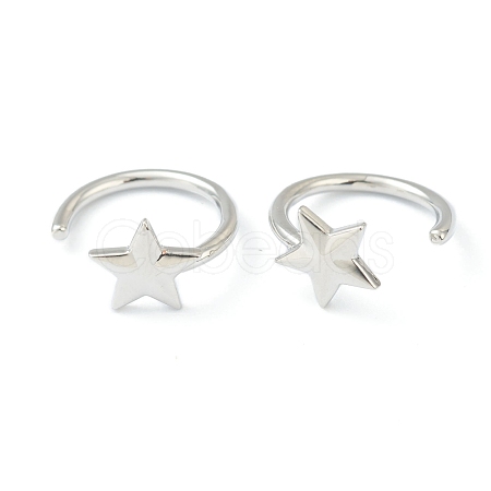 Brass Cuff Earrings EJEW-L234-032P-1