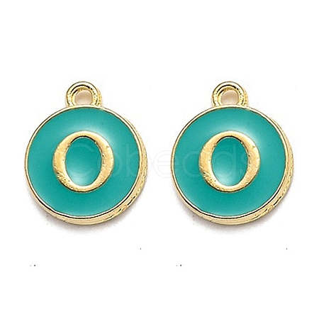 Golden Plated Alloy Enamel Charms X-ENAM-Q437-15O-1