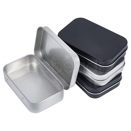 4Pcs 2 Colors Iron Jewelry Storage Boxes with Hinged Lid CON-SP0001-18-1