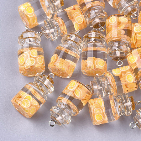 Glass Bottle Pendants X-GLAA-T001-04B-1