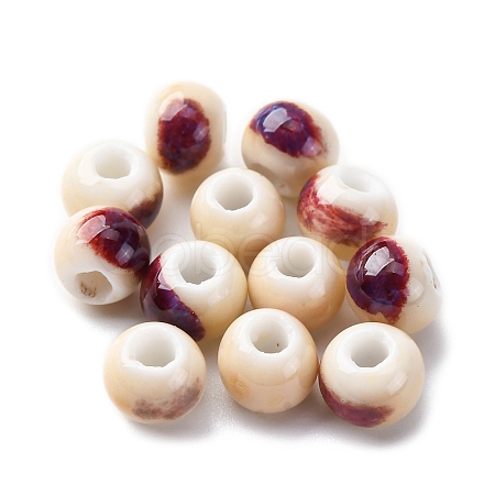 Bright Glazed Porcelain Beads PORC-D300-A14-1