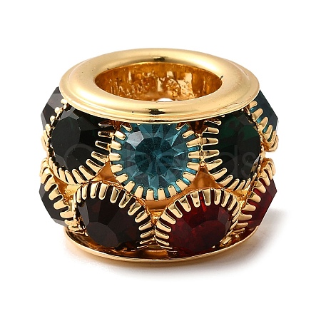Brass Rhinestone Round Beads KK-D295-04G-02-1