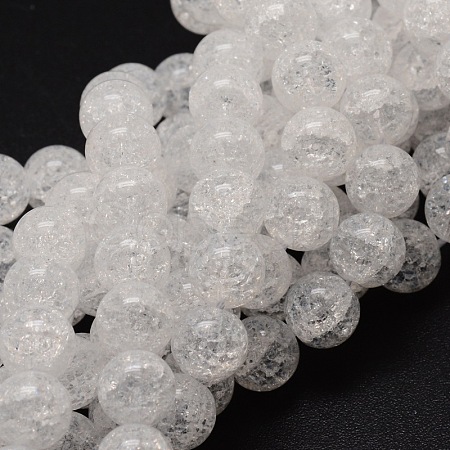 Crackle Glass Round Beads Strands CCG-E001-10mm-04-1