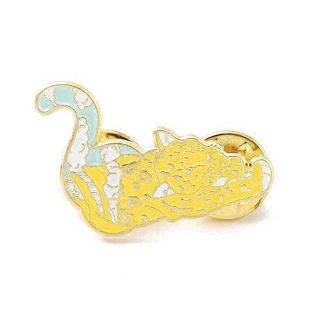 Leopard with Cloud Enamel Pin JEWB-G014-B05-1