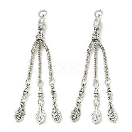 Tibetan Style Alloy Feather Tassel Big Pendants FIND-YW0003-92F-1