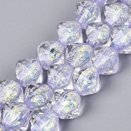Handmade Foil Glass Beads Strands FOIL-Q002-06A-1
