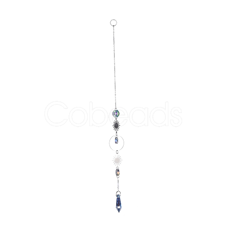 AB Color Plated Crystal Bullet Big Pendant Decorations HJEW-G019-03C-1